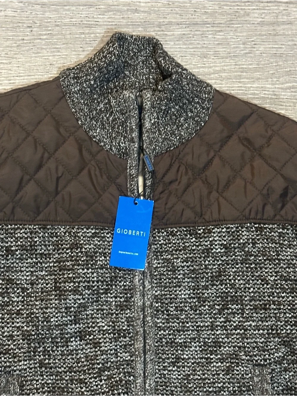 Gioberti Boys Size 14 Sweater Jacket Brown Gray Full Zip NWT